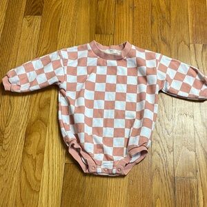 Blush Lotus Checkered Bubble Romper